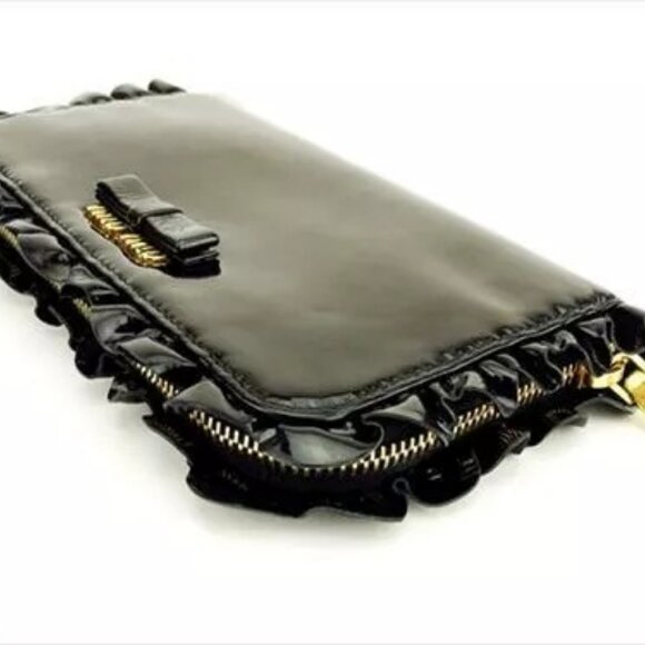 miumiu Wallet Purse Long Wallet Black Gold Woman Authentic Used - Picture 9 of 13